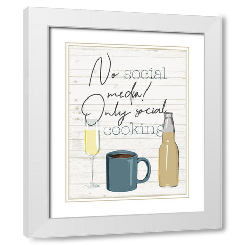 No Social Media White Modern Wood Framed Art Print with Double Matting by Villa, Milli
