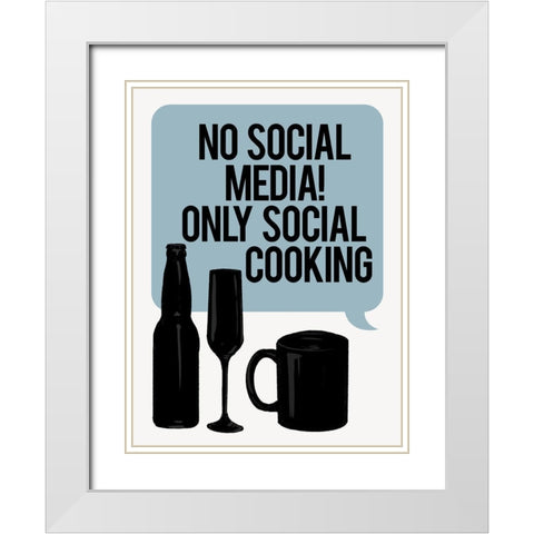 Bubble No Social Media White Modern Wood Framed Art Print with Double Matting by Villa, Milli