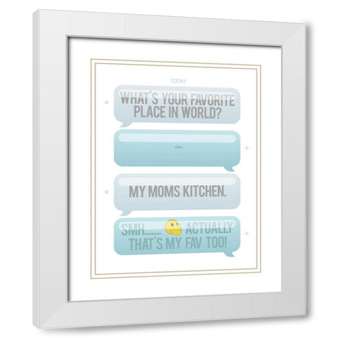 Texting My Fav Place White Modern Wood Framed Art Print with Double Matting by Villa, Milli