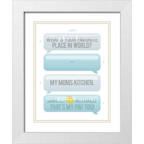 Texting My Fav Place White Modern Wood Framed Art Print with Double Matting by Villa, Milli