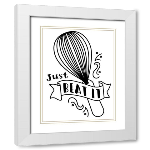Just Beat It White Modern Wood Framed Art Print with Double Matting by Villa, Milli