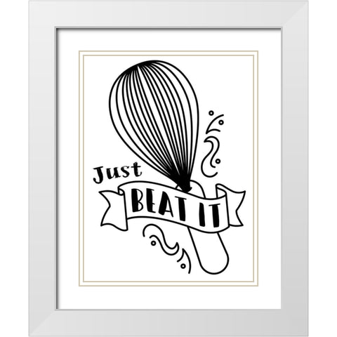 Just Beat It White Modern Wood Framed Art Print with Double Matting by Villa, Milli