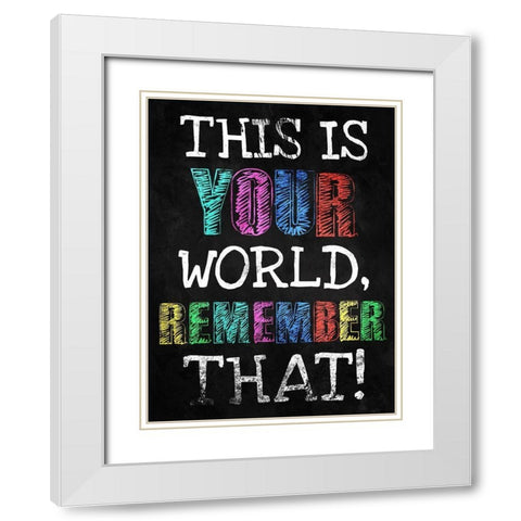 Your World White Modern Wood Framed Art Print with Double Matting by Villa, Milli