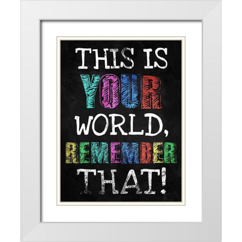 Your World White Modern Wood Framed Art Print with Double Matting by Villa, Milli