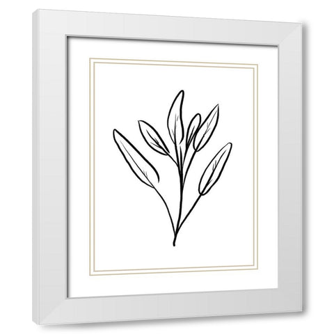 Simple Flowers 2 White Modern Wood Framed Art Print with Double Matting by Villa, Milli