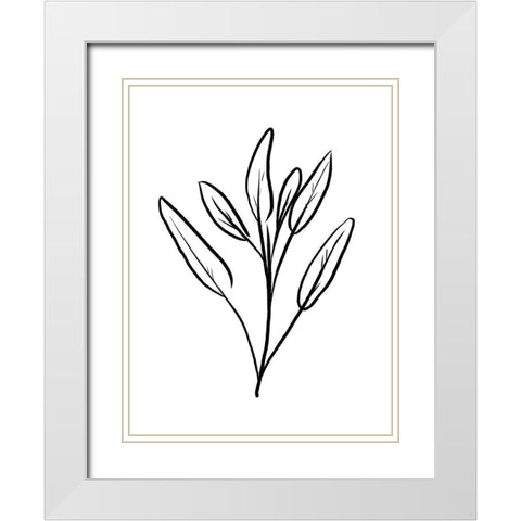 Simple Flowers 2 White Modern Wood Framed Art Print with Double Matting by Villa, Milli