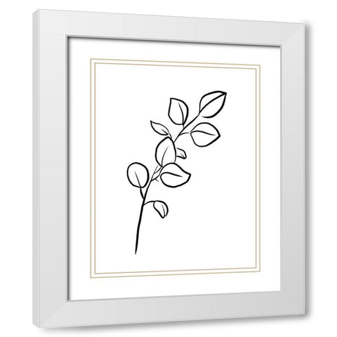 Simple Flowers 3 White Modern Wood Framed Art Print with Double Matting by Villa, Milli