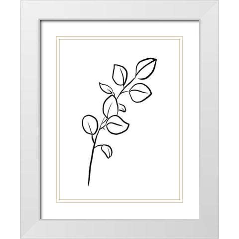 Simple Flowers 3 White Modern Wood Framed Art Print with Double Matting by Villa, Milli
