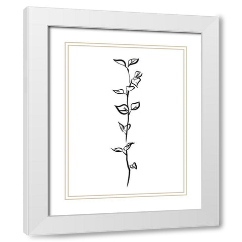 Simple Flowers 4 White Modern Wood Framed Art Print with Double Matting by Villa, Milli