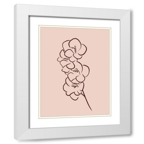 Simple Rose Flowers 3 White Modern Wood Framed Art Print with Double Matting by Villa, Milli