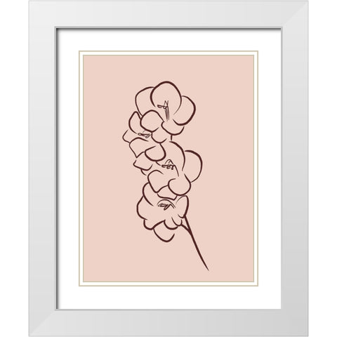 Simple Rose Flowers 3 White Modern Wood Framed Art Print with Double Matting by Villa, Milli