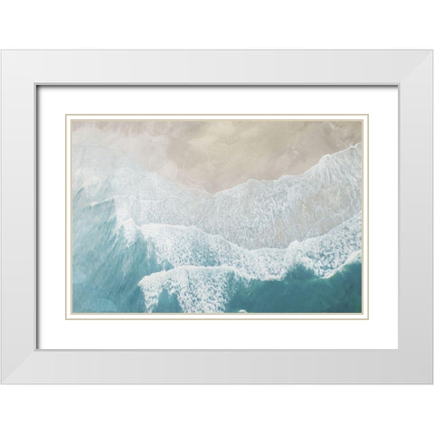 Calm Beach White Modern Wood Framed Art Print with Double Matting by Villa, Milli