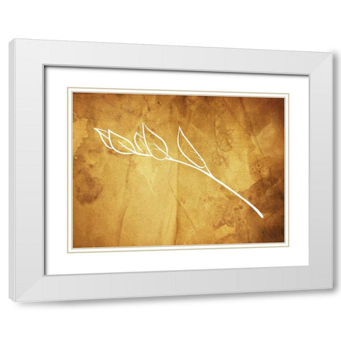 Simple ReGold Flower White Modern Wood Framed Art Print with Double Matting by Villa, Milli