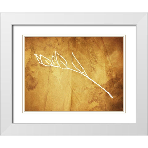 Simple ReGold Flower White Modern Wood Framed Art Print with Double Matting by Villa, Milli