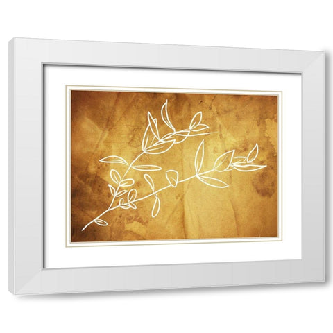 Simple ReGold Flower 2 White Modern Wood Framed Art Print with Double Matting by Villa, Milli