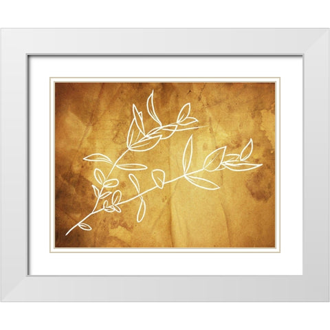 Simple ReGold Flower 2 White Modern Wood Framed Art Print with Double Matting by Villa, Milli