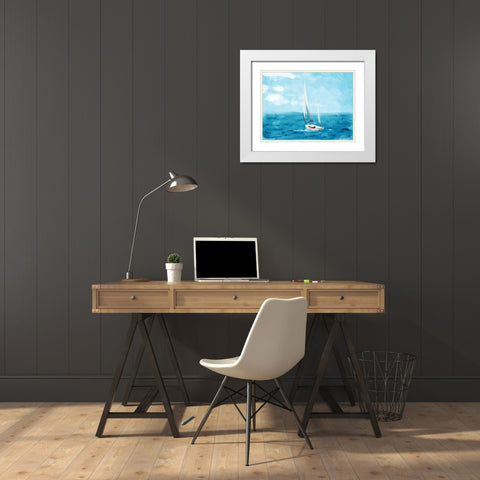 Set Sail White Modern Wood Framed Art Print with Double Matting by Villa, Milli