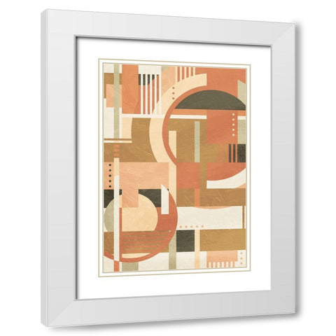 Geo Puzzle Boho Style White Modern Wood Framed Art Print with Double Matting by Villa, Milli