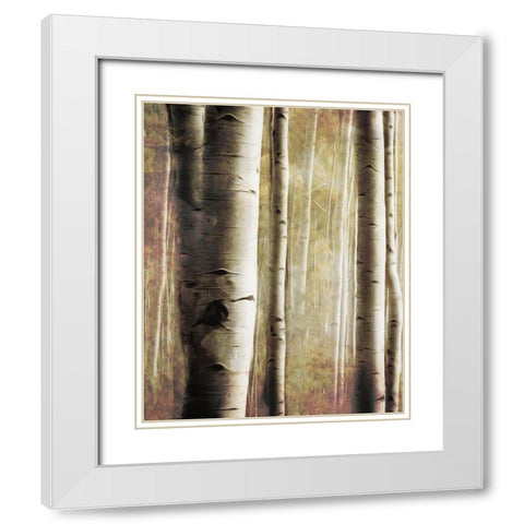 Burnt Birch Family 1 White Modern Wood Framed Art Print with Double Matting by Villa, Milli