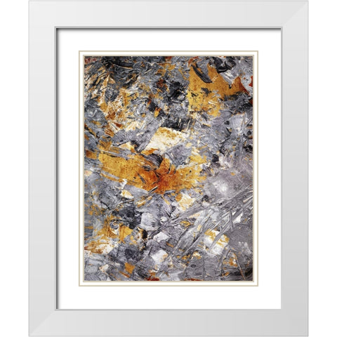 Golden Shatter White Modern Wood Framed Art Print with Double Matting by Villa, Milli