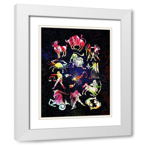 Zodiac Tie Dye Reverse White Modern Wood Framed Art Print with Double Matting by Villa, Milli