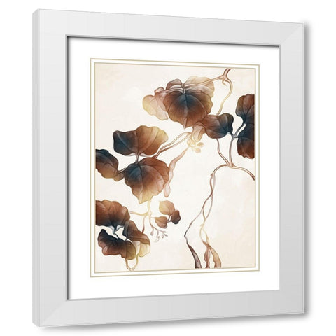 Hanging Autumn Leaves 1 White Modern Wood Framed Art Print with Double Matting by Villa, Milli