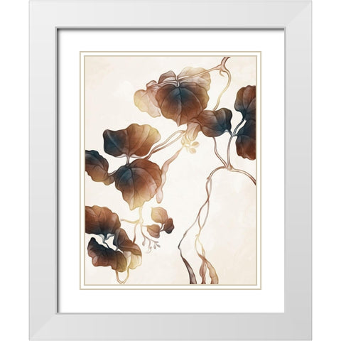 Hanging Autumn Leaves 1 White Modern Wood Framed Art Print with Double Matting by Villa, Milli