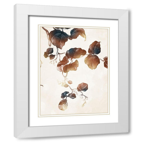 Hanging Autumn Leaves 2 White Modern Wood Framed Art Print with Double Matting by Villa, Milli