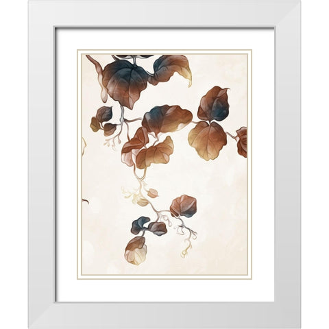 Hanging Autumn Leaves 2 White Modern Wood Framed Art Print with Double Matting by Villa, Milli