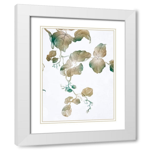 Windy Autumn Leaves 2 White Modern Wood Framed Art Print with Double Matting by Villa, Milli