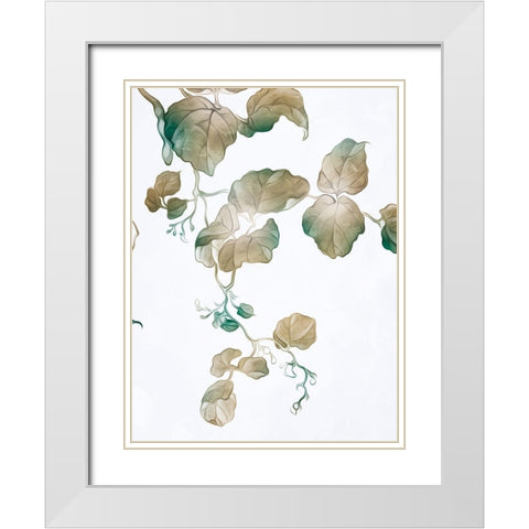 Windy Autumn Leaves 2 White Modern Wood Framed Art Print with Double Matting by Villa, Milli