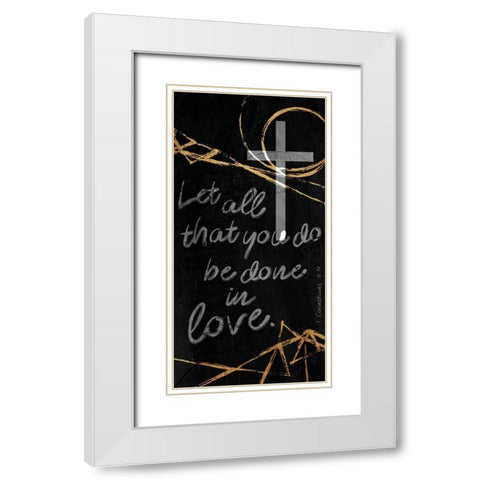 Done In Love  White Modern Wood Framed Art Print with Double Matting by Villa, Milli