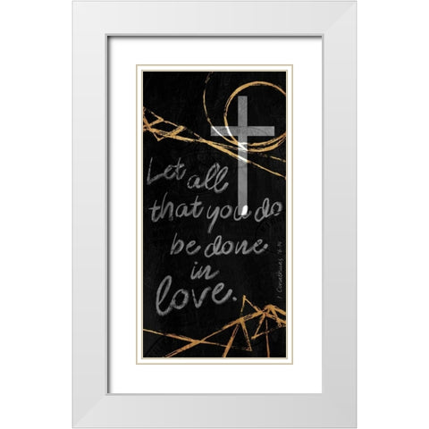 Done In Love  White Modern Wood Framed Art Print with Double Matting by Villa, Milli