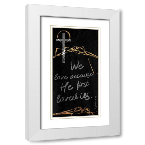We Love White Modern Wood Framed Art Print with Double Matting by Villa, Milli