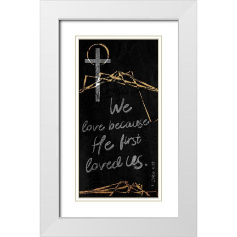 We Love White Modern Wood Framed Art Print with Double Matting by Villa, Milli