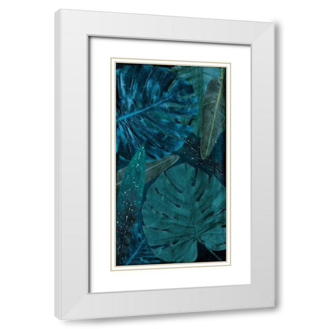 Teal Floral Arrangement White Modern Wood Framed Art Print with Double Matting by Villa, Milli