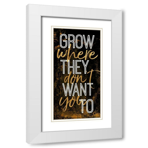 Grow White Modern Wood Framed Art Print with Double Matting by Villa, Milli