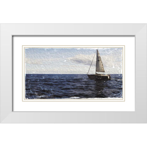 Sailing Away White Modern Wood Framed Art Print with Double Matting by Villa, Milli