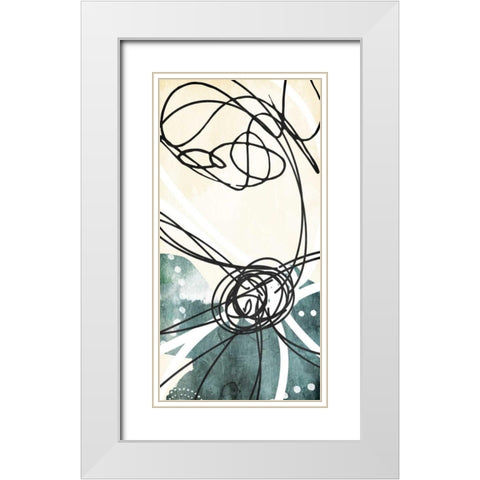 Blue Lines Day White Modern Wood Framed Art Print with Double Matting by Villa, Milli