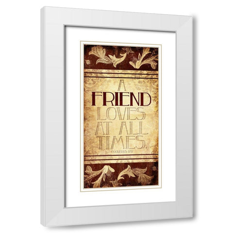 A Friend White Modern Wood Framed Art Print with Double Matting by Villa, Mlli