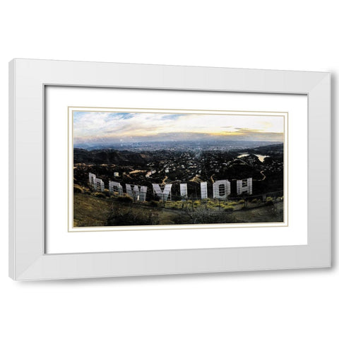 Hollywood View White Modern Wood Framed Art Print with Double Matting by Villa, Mlli