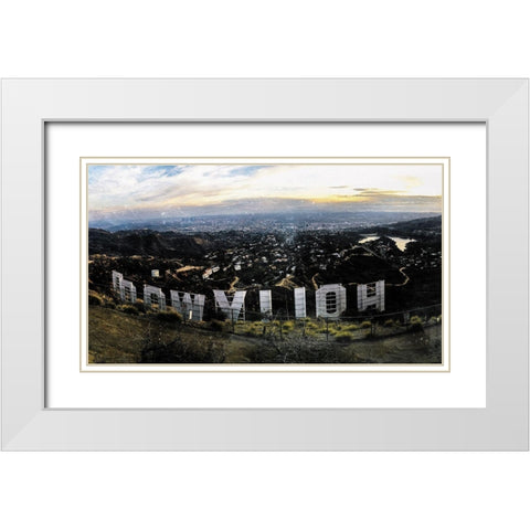 Hollywood View White Modern Wood Framed Art Print with Double Matting by Villa, Mlli