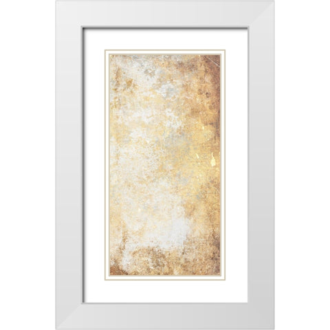 Abstract Silver Gold Mate White Modern Wood Framed Art Print with Double Matting by Villa, Mlli