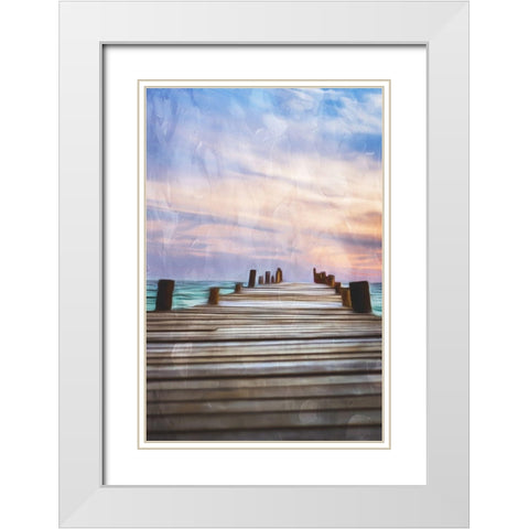 Lookout On The Deck White Modern Wood Framed Art Print with Double Matting by Villa, Mlli