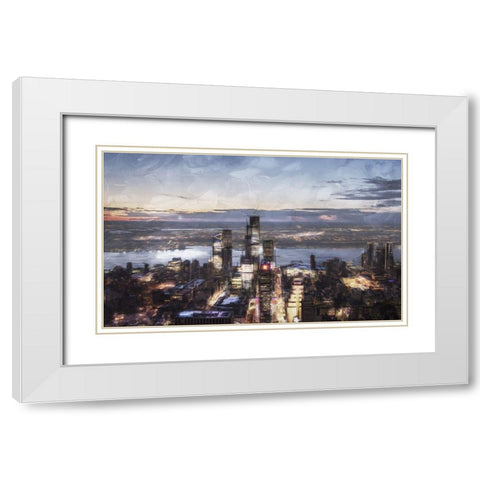 City On The Water White Modern Wood Framed Art Print with Double Matting by Villa, Mlli