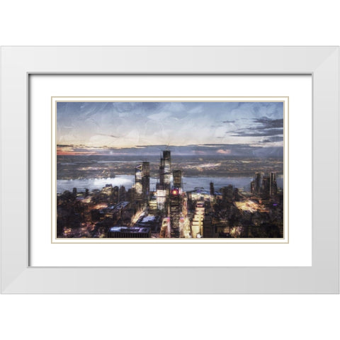 City On The Water White Modern Wood Framed Art Print with Double Matting by Villa, Mlli