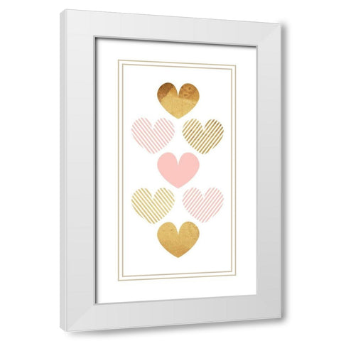 Crossed Heart White Modern Wood Framed Art Print with Double Matting by Villa, Mlli