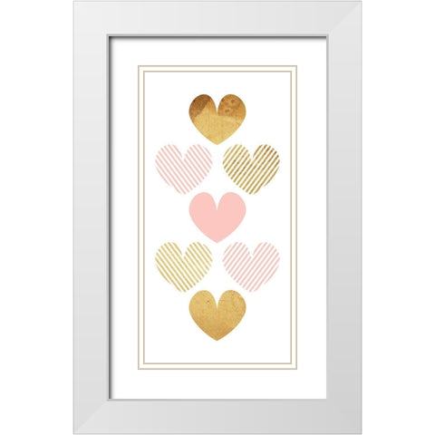 Crossed Heart White Modern Wood Framed Art Print with Double Matting by Villa, Mlli