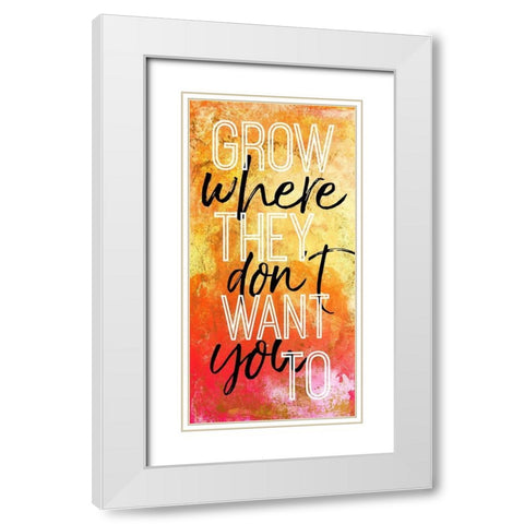 Grow Blush White Modern Wood Framed Art Print with Double Matting by Villa, Mlli