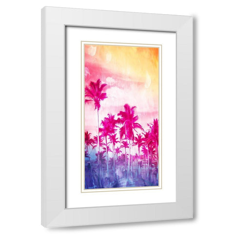 Beach Palm Out Brights White Modern Wood Framed Art Print with Double Matting by Villa, Mlli
